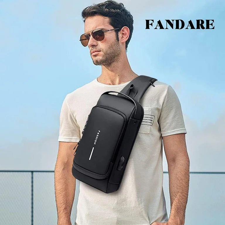 Men Anti Theft Chest Bag Shoulder Usb Charging Crossbody Package School Short Trip Messengers Gym Men’s Sling Sports (random Color)