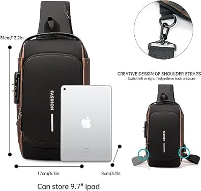 Men Anti Theft Chest Bag Shoulder Usb Charging Crossbody Package School Short Trip Messengers Gym Men’s Sling Sports (random Color)