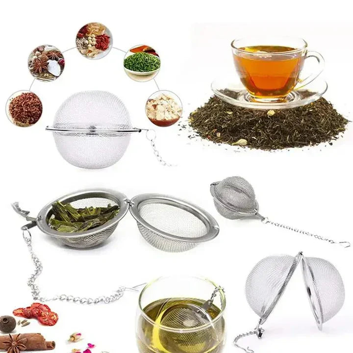 STAINLESS STEEL TEA INFLUSER PAIR OF 3 MEDIUM SIZE