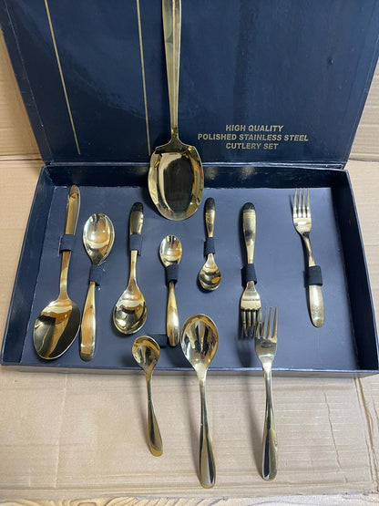 20 Pcs Golden Cutlery Set (Permanent Color)