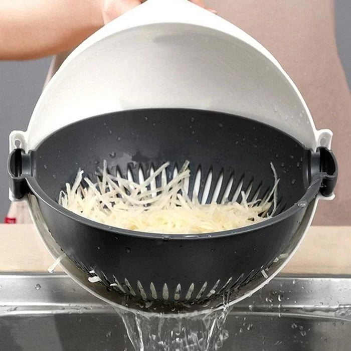 5pcs Multi-Function Vegetable Potato Slicing Shredding Machine Washing Household Grater Draining Basket