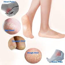 Pack Of 4 Pairs Smiling Foot Anti Crack Full Length Silicone Foot Protector Moisturizing Socks For Foot-Care